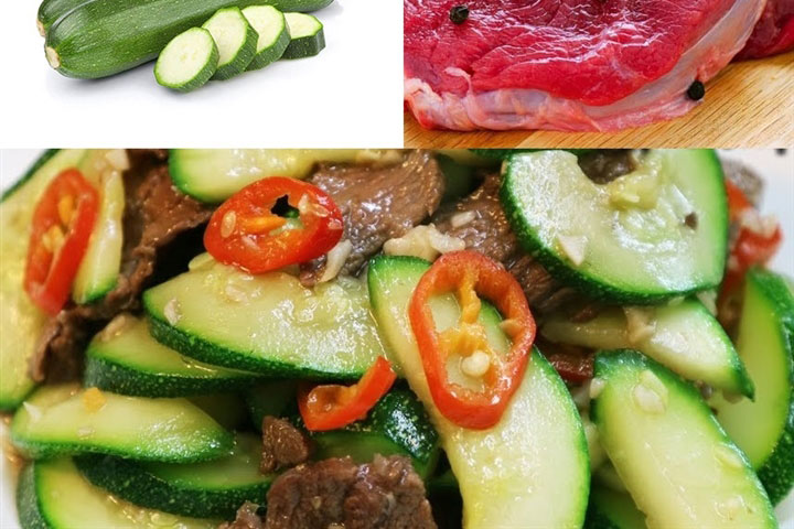 Cách chế biến món bí ngòi xào thịt bò