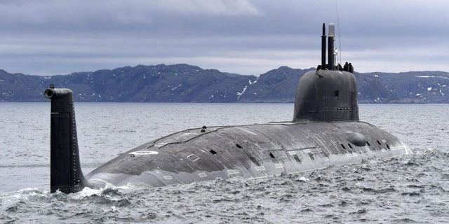 Tàu ngầm Kazan chạy bằng năng lượng hạt nhân thuộc lớp Yasen ở Severomorsk ngày 1/6/2021. Ảnh: Getty