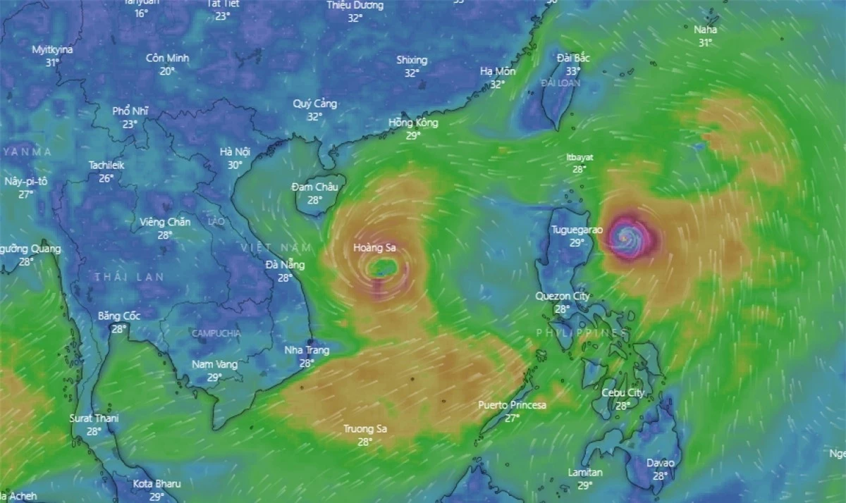 Bão số 5 đang hướng vào miền Trung gây mưa lớn cho khu vực này.