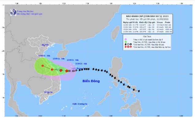 (Ảnh: Trung tâm Dự báo KTTV quốc gia)