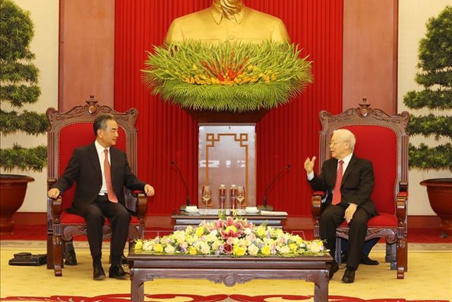 Tổng Bí thư Nguyễn Phú Trọng tiếp Ủy viên Quốc vụ, Bộ trưởng Ngoại giao Trung Quốc