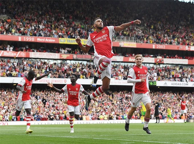 Aubameyang ghi bàn duy nhất ở trận đấu Arsenal vs Norwich