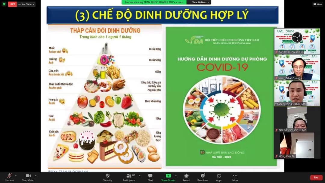 Theo các diễn giả, người bệnh COVID-19 cần có chế độ dinh dưỡng hợp lý để sớm phục hồi thể trạng. Ảnh: VGP/Gia Mỹ