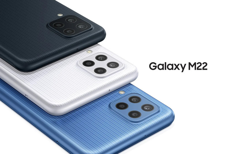 Samsung Galaxy M22 trình làng với RAM 4 GB, màn hình 90Hz, pin 5.000 mAh, sạc 25W, giá hơn 6 triệu