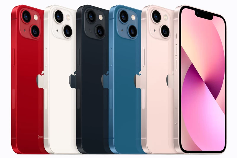 Các màu sắc của iPhone 13 và iPhone 13 mini. Ảnh: Apple.