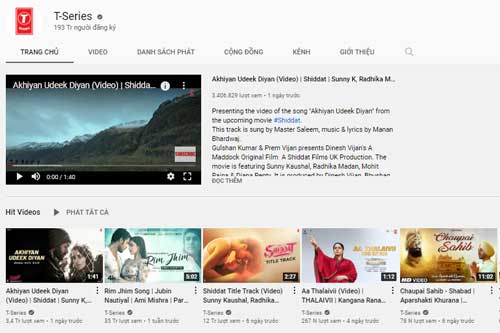 Top 10 kênh được đăng ký nhiều nhất trên YouTube