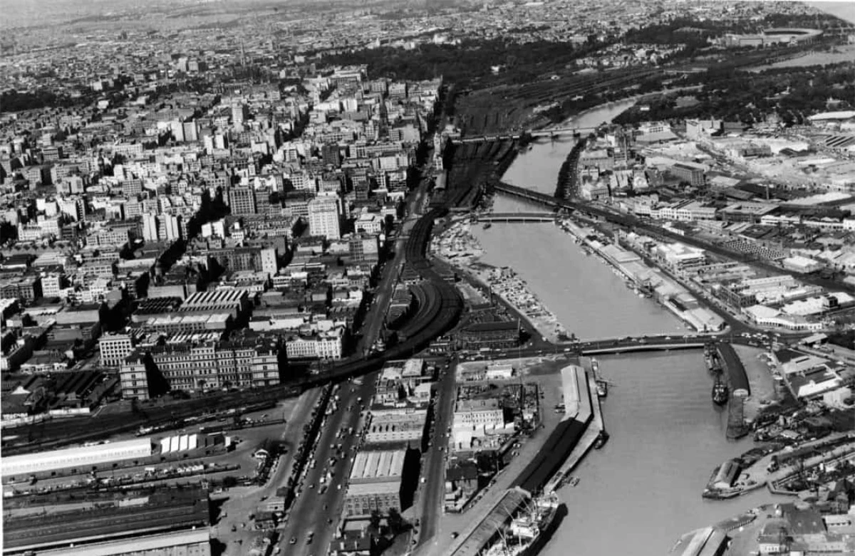 Khung cảnh Melbourne, Australia nhìn từ trên cao vào tháng 12/1954.