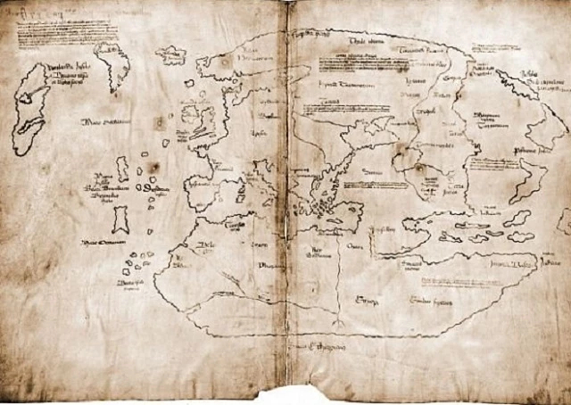 Bản đồ Vinland hiển thị cả Greenland và một hòn đảo phía tây Đại Tây Dương có tên “Vinilanda Insula”. (Ảnh: Đại học Yale) 