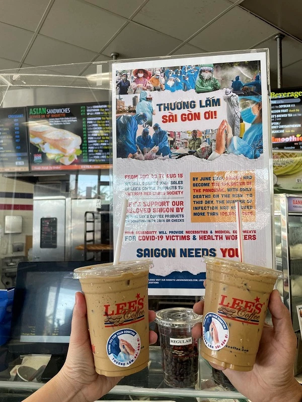 Toàn bộ số tiền bán cà phê trên Hệ thống Lee’s Sandwiches sẽ được ủng hộ cho TP Hồ Chí Minh.