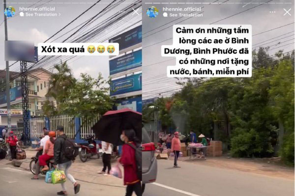 H'Hen Niê rơi nước mắt khi chứng kiến cảnh người dân đi bộ hàng trăm cây số để về quê