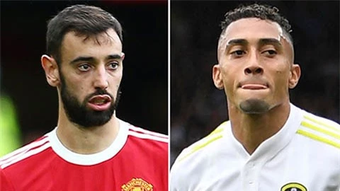 Bruno Fernandes thường xuyên liên hệ với mục tiêu Raphinha của Man United