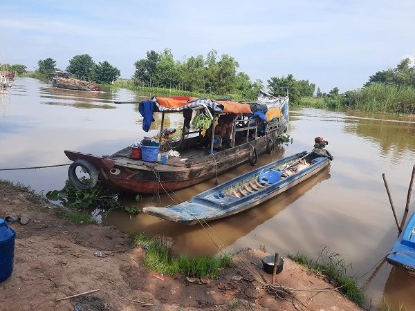  Một gia đình sống kiểu du cư nhưng chưa thể chạy đồng vì lũ nhỏ.