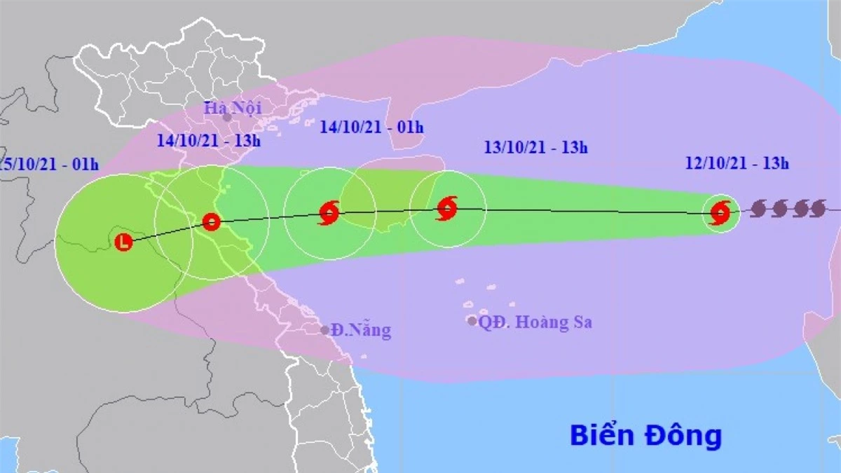 Diễn biến đường đi bão số 8 (Nguồn: nchmf)