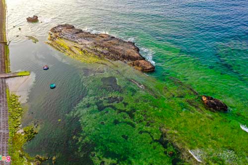 'Trầm tích núi lửa' nhuộm màu rêu độc đáo ở đảo Lý Sơn