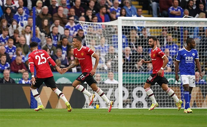 Greenwood mở tỷ số trận Leicester vs MU