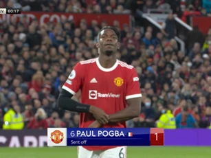 Pogba xuất hiện 14 phút, 'biếu' Liverpool 1 bàn và nhận 1 thẻ đỏ