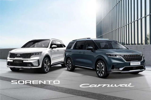 Kia Sorento và Kia Carnival. Ảnh: Kia Việt Nam.