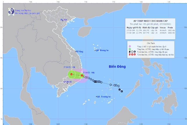 Ảnh: Trung tâm Dự báo Khí tượng Thủy văn Quốc gia.