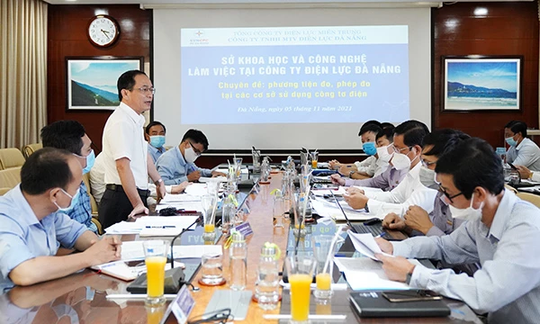 Sở KH&CN Đà Nẵng làm việc với PC Đà Nẵng về tình hình quản lý, sử dụng phương tiện đo lường điện lực năm 2021