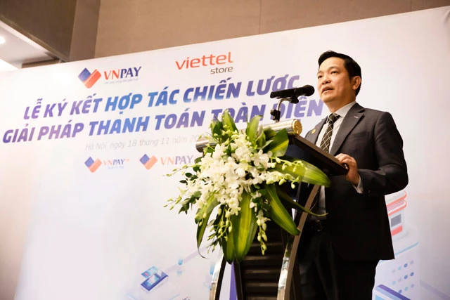 Ông Lê Tánh - Tổng Giám đốc VNPAY phát biểu tại Lễ ký kết.