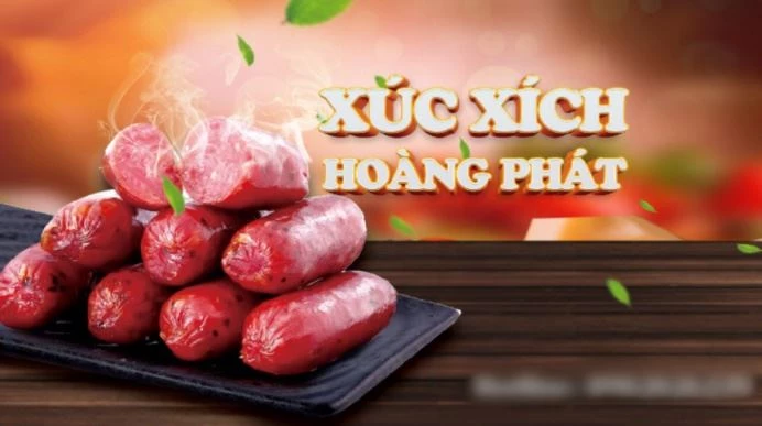 Sản phẩm xúc xích Hoàng Phát.