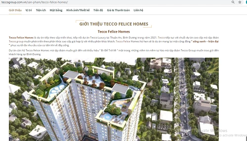 Theo quảng cáo, Tecco Felice Homes là dự án tiếp theo sắp triển khai, tiếp nối dự án Tecco Luxury tại Thuận An, Bình Dương trong năm 2021. Tecco tiếp tục với chuỗi dự án cao cấp mà tập đoàn Tecco group muốn phát triển theo phân khúc cao cấp giá hợp lý với nhiều phân khúc khách. Tecco Felice Homes hứ hẹn sẽ là dự án mang lại một cộng đồng “sống xanh – hiện đại” phục vụ tối đa nhu cầu của cư dân khi về đây sống; Dự án căn hộ Tecco Felice Homes mà tập đoàn muốn gửi đến với khẩu hiệu “Đi Để Trở Về” một trong những niềm tin niềm tự hào mà tập đoàn Tecco Group muốn trao gửi đến khách hàng tại Bình Dương.