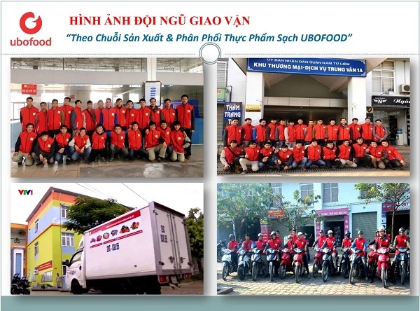 Hình ảnh đội ngũ giao vận "Theo chuỗi sản xuất & phân phối thực phẩm sạch Ubofood.