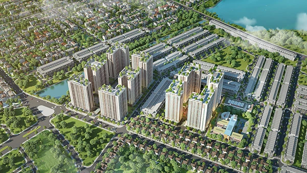 Phối cảnh dự án Chung cư nhà ở xã hội lô B4-1 thuộc Khu đô thị xanh Bàu Tràm Lakeside (phường Hòa Hiệp Nam, quận Liên Chiểu) do Công ty CP Đầu tư Sài Gòn - Đà Nẵng làm chủ đầu tư