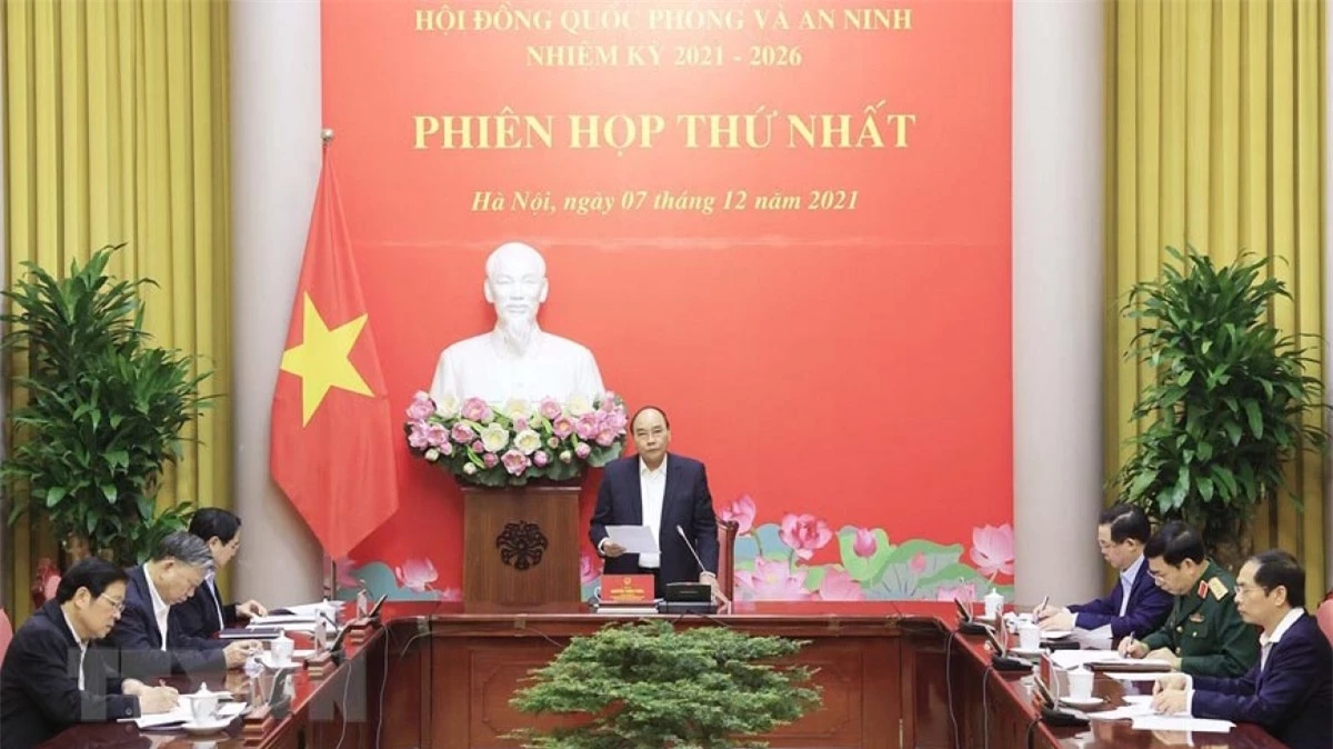 Chủ tịch nước Nguyễn Xuân Phúc phát biểu tại phiên họp. (ảnh: TTXVN)
