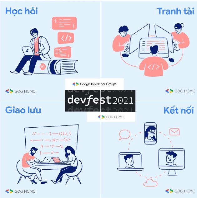 Cơ hội tiếp cận công nghệ mới cho lập trình viên khi tham gia GDG DevFest HCMC 2021.