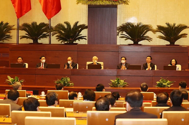 Trong ảnh : Tổng Bí thư Nguyễn Phú Trọng cùng các đồng chí lãnh đạo Đảng, Nhà nước chủ trì Hội nghị. Ảnh: Trí Dũng –TTXVN