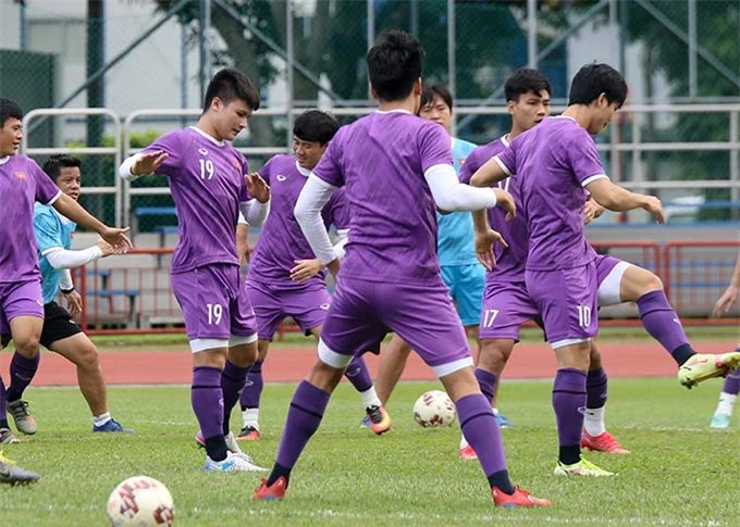 ĐT Việt Nam tích cực tập luyện trước trận đấu với Thái Lan - Ảnh: VFF 