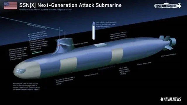 Thiết kế ban đầu của các tàu ngầm dự án SSN (X). Ảnh: Naval News