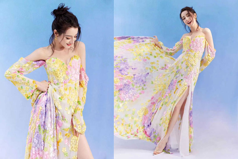 Di&#x1EC7;n v&#xE1;y hoa l&#x1ED9;ng l&#x1EAB;y, &#x110;&#x1ECB;ch L&#x1EC7; Nhi&#x1EC7;t Ba &#x111;&#x1B0;&#x1EE3;c khen xinh nh&#x1B0; &#x27;ti&#xEA;n gi&#xE1;ng tr&#x1EA7;n&#x27;