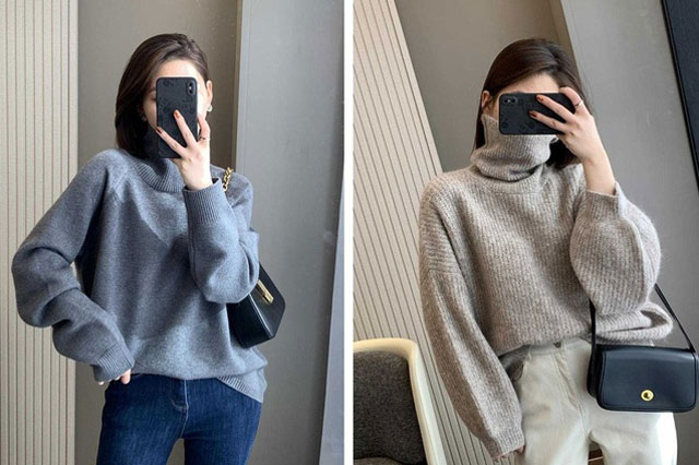 Diện áo len cổ lọ giúp bạn gái nâng tầm khí chất xinh như Hà Hồ, Thanh Hằng