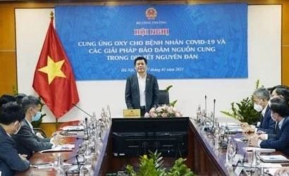 Bộ trưởng Bộ Công Thương chỉ đạo cuộc họp về việc cung ứng ôxy cho bệnh nhân COVID-19 và các giải pháp đảm bảo nguồn cung oxy trong dịp Tết Nguyên đán Nhâm Dần. Ảnh: VGP Bộ trưởng Bộ Công Thương chỉ đạo cuộc họp về việc cung ứng ôxy cho bệnh nhân COVID-19 và các giải pháp đảm bảo nguồn cung oxy trong dịp Tết Nguyên đán Nhâm Dần. Ảnh: VGP