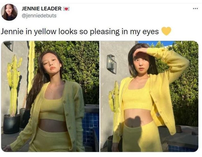 Diện loại trang phục màu vàng, Jennie (BLACKPINK) xinh như thiên thần, khiến fan 'say nắng'
