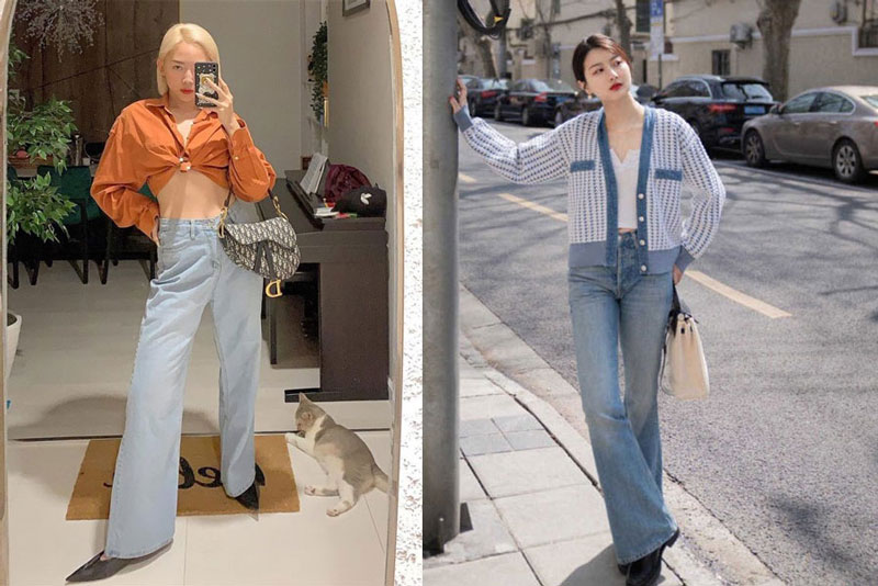 Học một vài chiêu diện quần ống loe khoe chân dài hút mắt