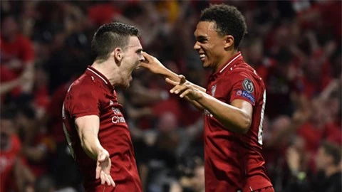 Alexander-Arnold và Robertson là người kiến tạo nên các bàn thắng của Liverpool 