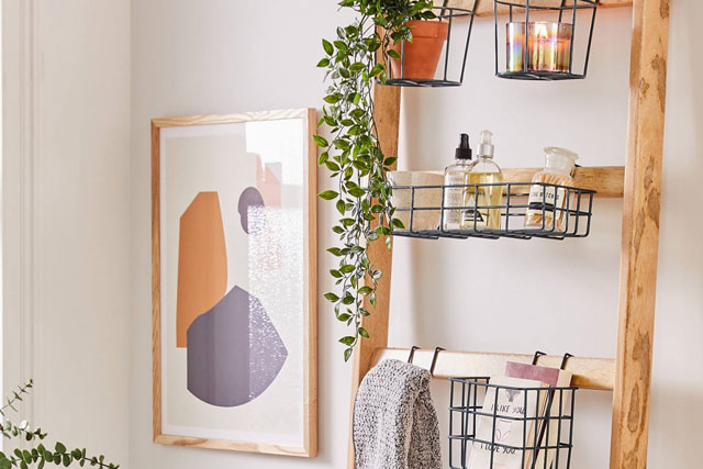 Hô biến chiếc thang cũ thành vật dụng trang trí nhà đẹp, ấn tượng