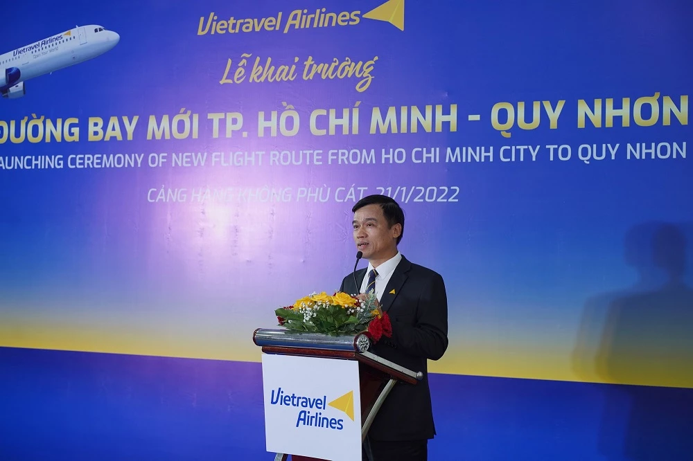 Ông Vũ Đức Biên - Tổng Giám đốc Vietravel Airlines phát biểu tại sự kiện.