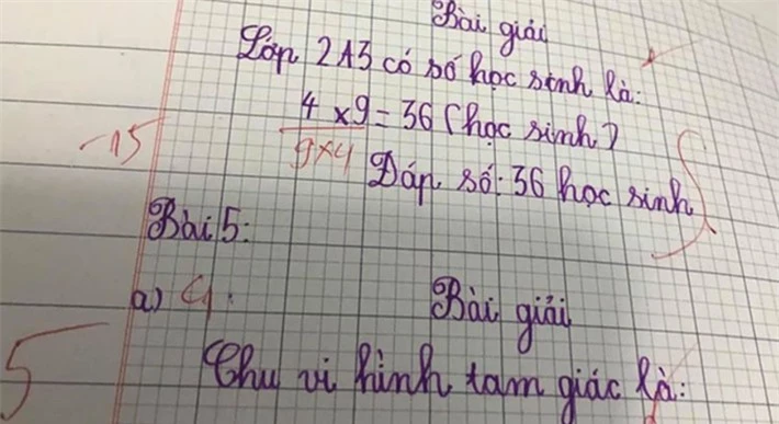 Bài toán 4 x 9 = 36 bị giáo viên gạch sai rồi cho đáp án như cũ, phụ huynh thắc mắc hỏi cho ra lẽ: Lời giải thích bất ngờ - Ảnh 1.