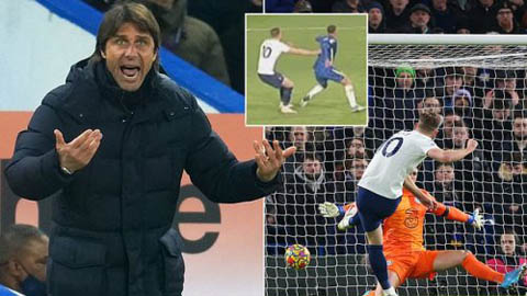 Conte bức xúc cho rằng Kane mất oan bàn thắng