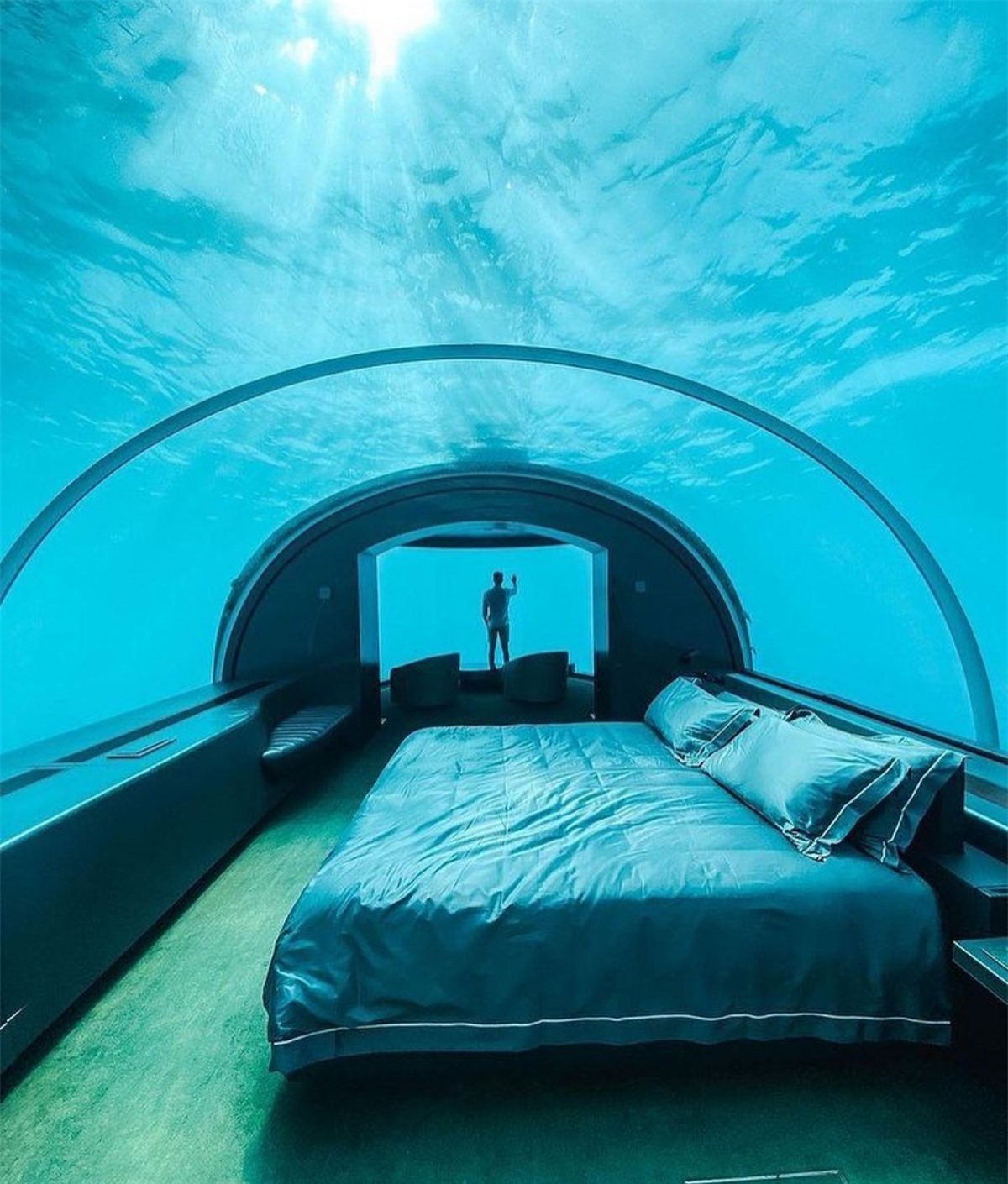 Khách sạn dưới nước có giá phòng lên tới 50.000 USD/đêm.Nguồn: silvana_bertolucci_viagens@Instagram