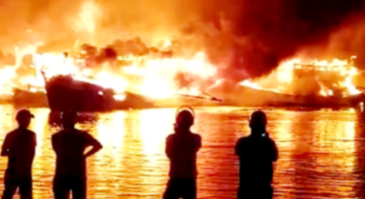 Kiên Giang: Một vụ cháy gây thiệt hại 2 căn nhà và nhiều tàu cá