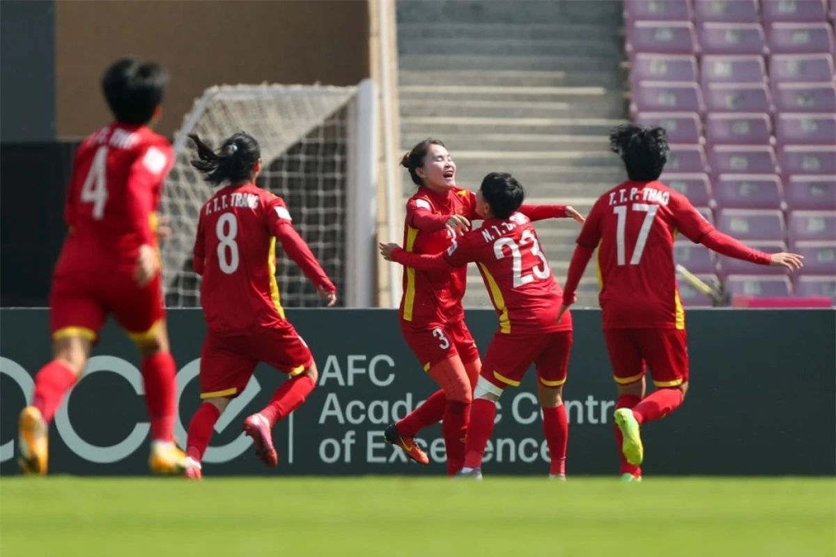 ĐT nữ Việt Nam giành vé tham dự VCK World Cup nữ 2023 sau trận thắng 2-1 trước Đài Bắc Trung Hoa. (Ảnh: Getty)