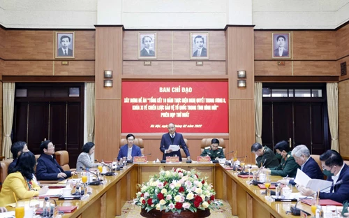 Chủ tịch nước chủ trì phiên họp về Đề án Tổng kết 10 năm thực hiện Nghị quyết Trung ương 8 khoá XI về Chiến lược bảo vệ Tổ quốc trong tình hình mới