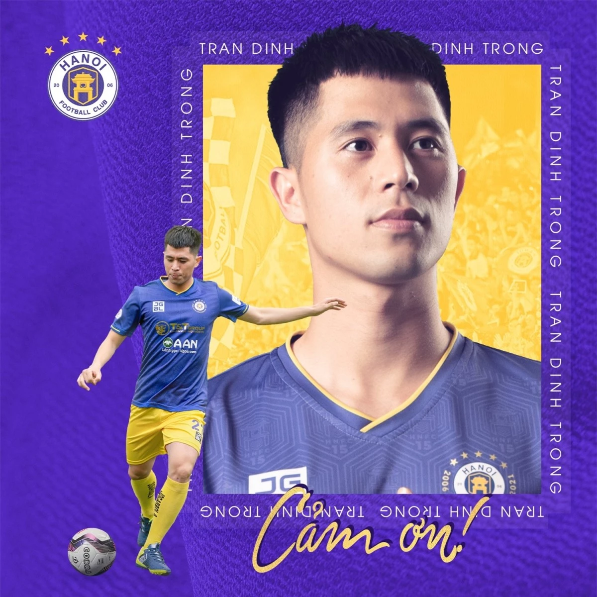 Đình Trọng chia tay Hà Nội FC (Ảnh: Hà Nội FC).