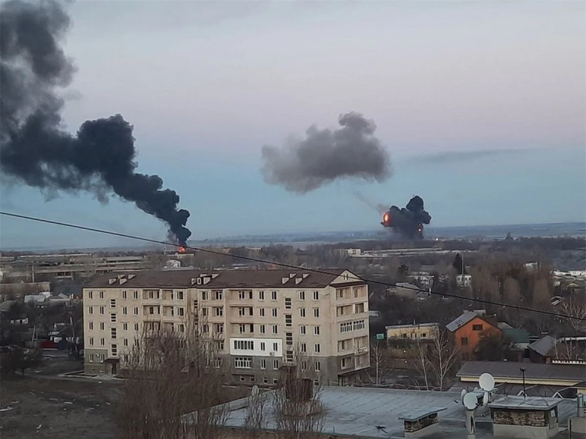 Các vụ nổ ở thành phốthành phốKharkiv. (Ảnh: Twitter)
