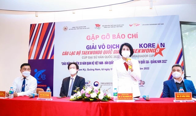 gặp gỡ báo chí giới thiệu Giải Taekwondo các câu lạc bộ toàn quốc 2022.